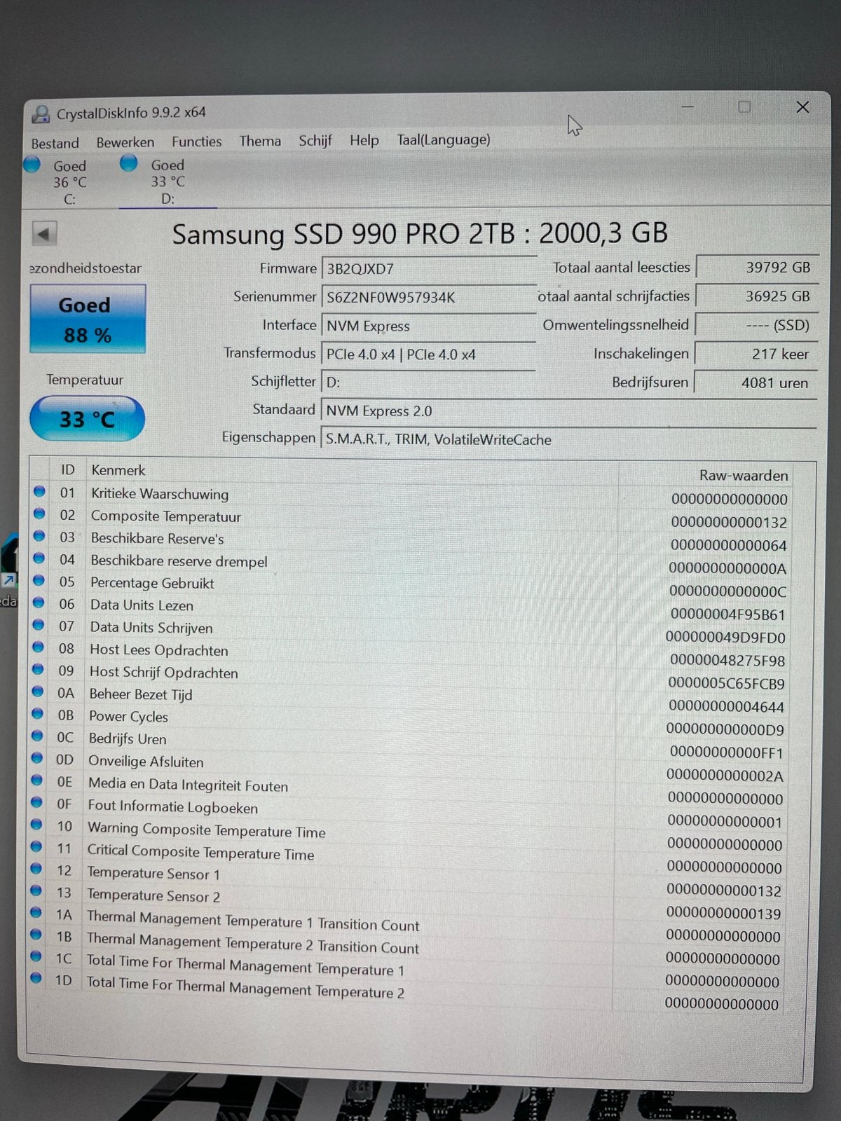Samsung SSD 990 PRO 2TB NVMe PCIe 4.0 - Zo goed als nieuw, Computers en Software, Ophalen, Intern, Server, Zo goed als nieuw