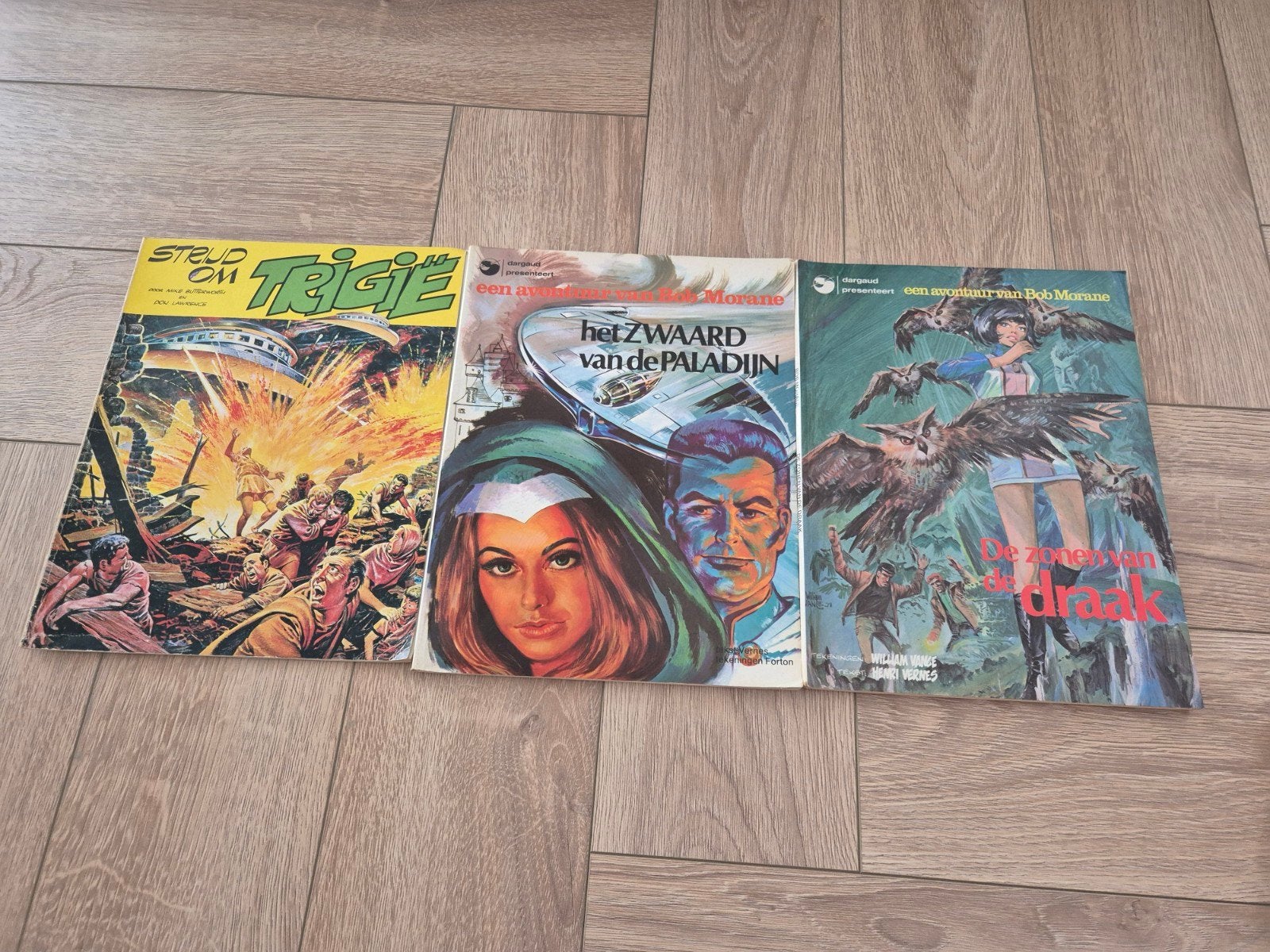 3 Vintage Stripboeken: Tijger, Morane, Bob Morane, Ophalen of Verzenden