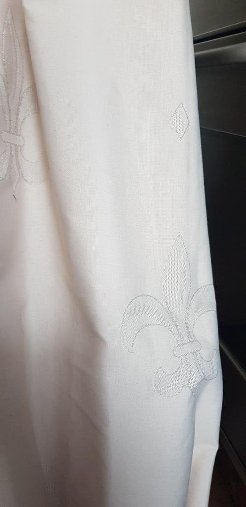 gordijn fleur de lis elegant exclusief luxe stof 132 255, Isolerend, 132 cm, Verzenden, Wit