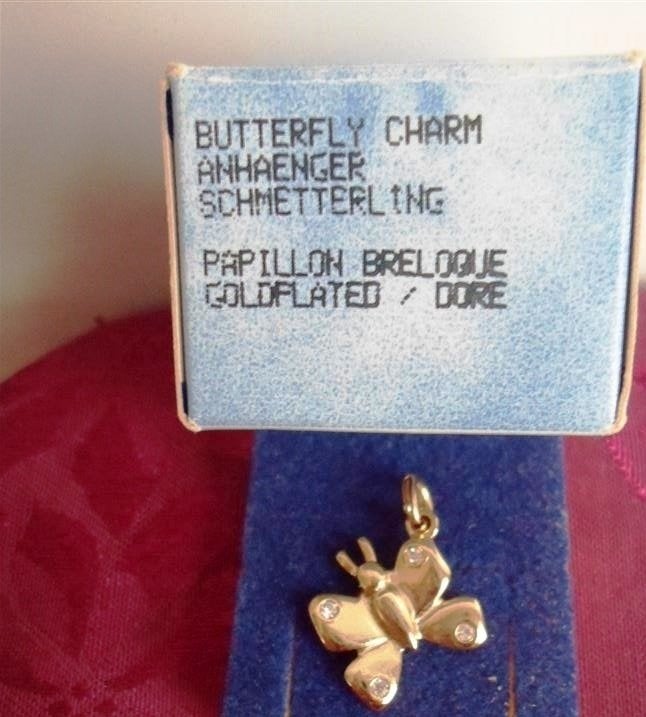 AVON hanger / bedel in de vorm van een vlinder. Goldplated, Overige materialen, Nieuw, Ophalen of Verzenden, Goud