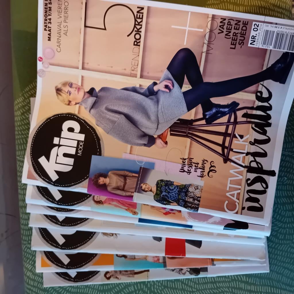 Knipmode 2016 5x en 3x bijlage, Hobby en Vrije tijd, Kledingpatronen, Ophalen, Zo goed als nieuw, Vrouw, Knipmode