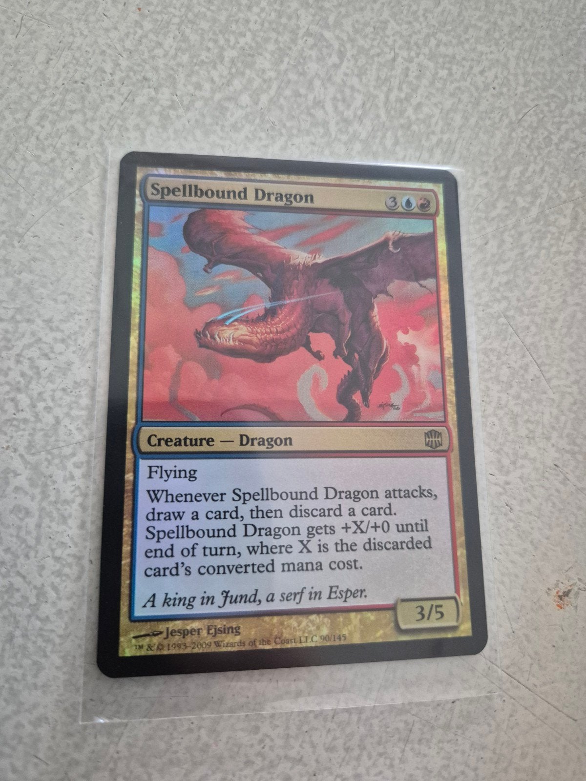 Spellbound Dragon (Foil) - Magic: The Gathering, Ophalen of Verzenden, Zo goed als nieuw, Losse kaart, Foil