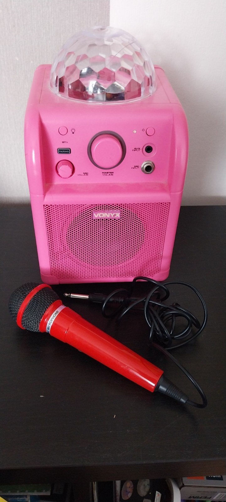 Vonyx SBS50P Party Speaker met Discolamp en Microfoon, Ophalen of Verzenden, Gebruikt, Complete set