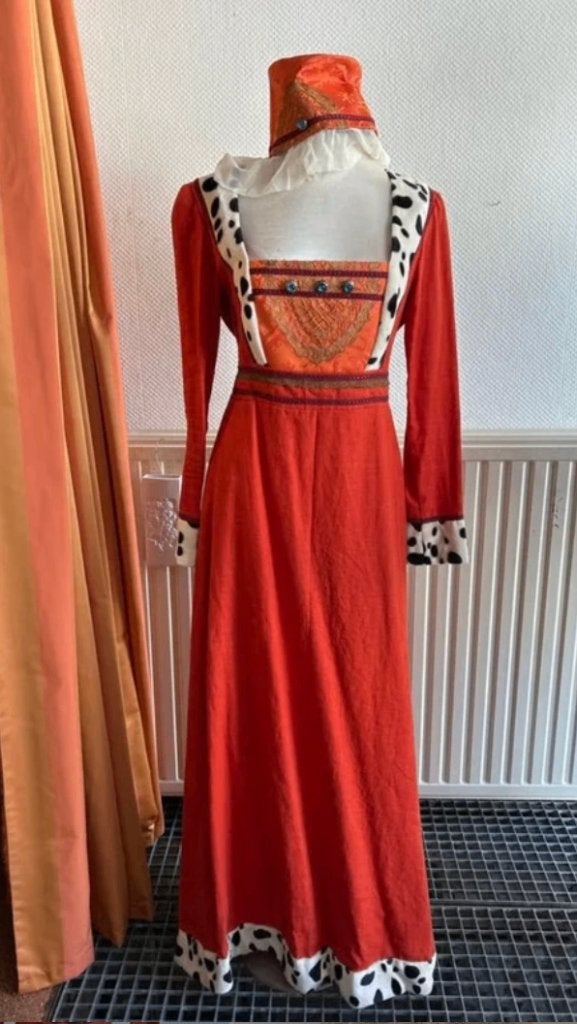 Luxe middeleeuwse jonkvrouw jurk, Maat 42/44 (L), Ophalen of Verzenden, Kleding, Handgemaakt