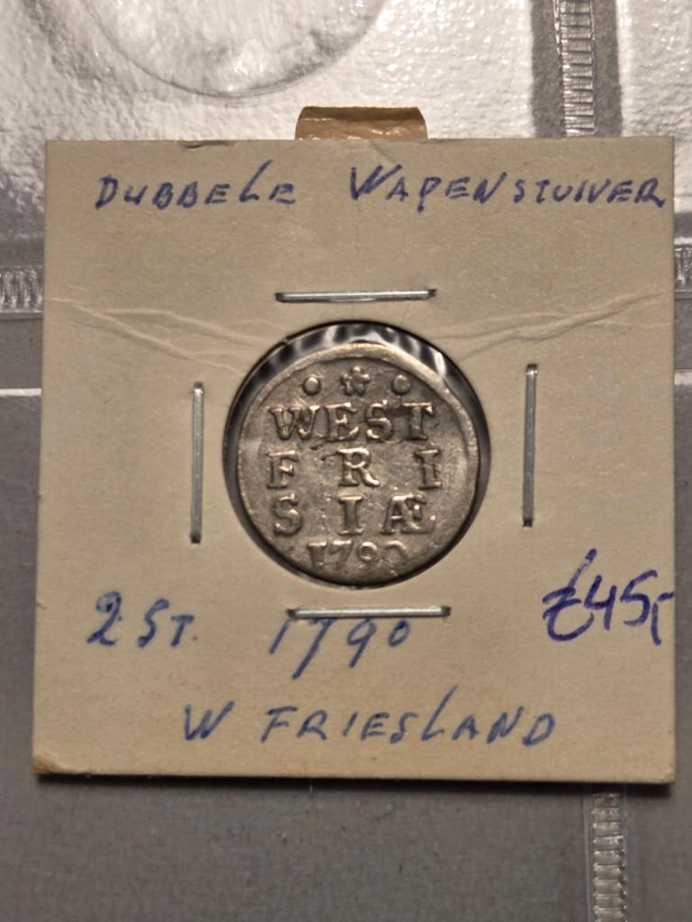 Dubbele Wapenstuiver West Friesland 1790, Postzegels en Munten, Munten | Nederland, Ophalen of Verzenden, Vóór koninkrijk, Overige waardes
