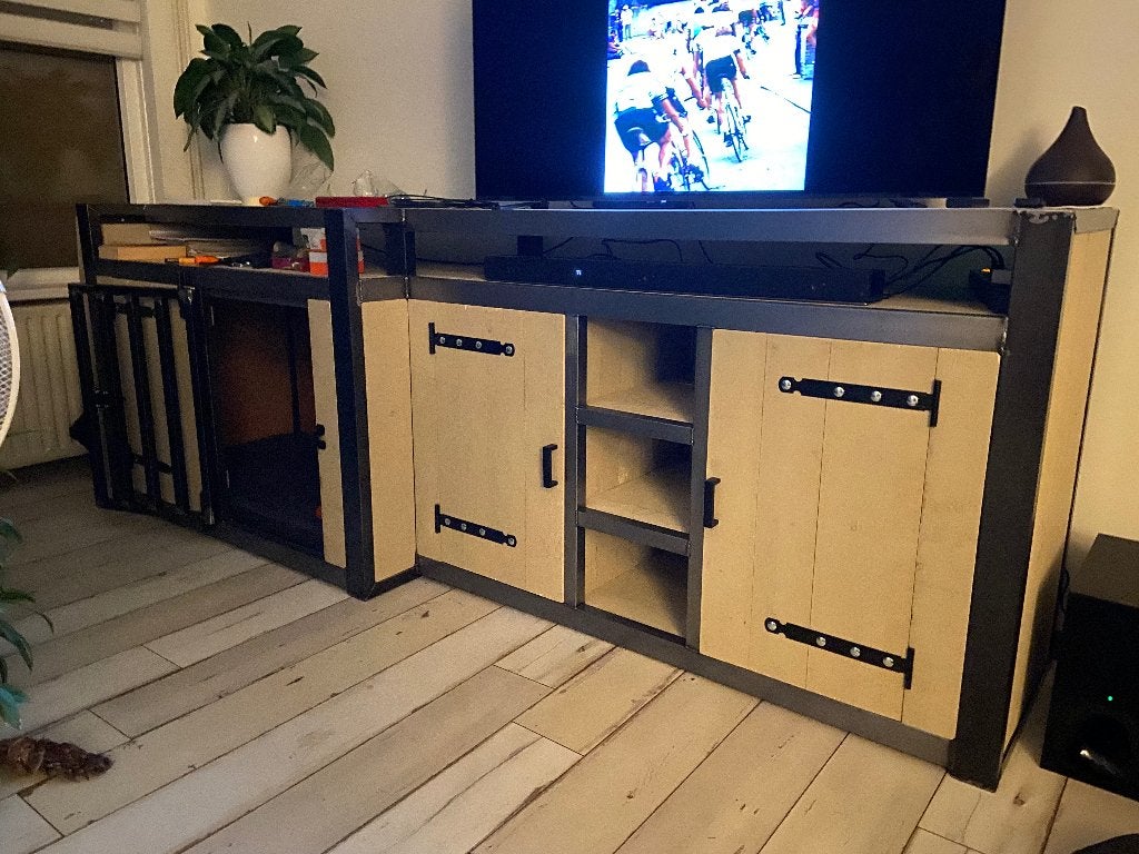 Robuuste industriële kast incl bench, Ophalen, Overige materialen, Met deur(en), 75 cm of meer