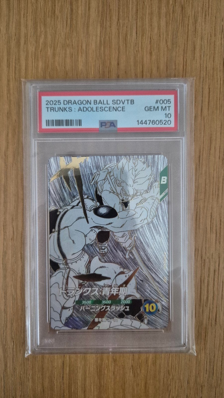 Dragon Ball Super Card Divers Trunks PSA 10, Ophalen of Verzenden, Zo goed als nieuw, Losse kaart