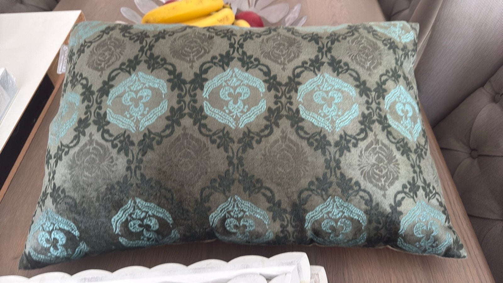 Sierkussen Goround Interior - Groen/Blauw met Patroon, Meerkleurig, Met print, Ophalen of Verzenden, Zo goed als nieuw