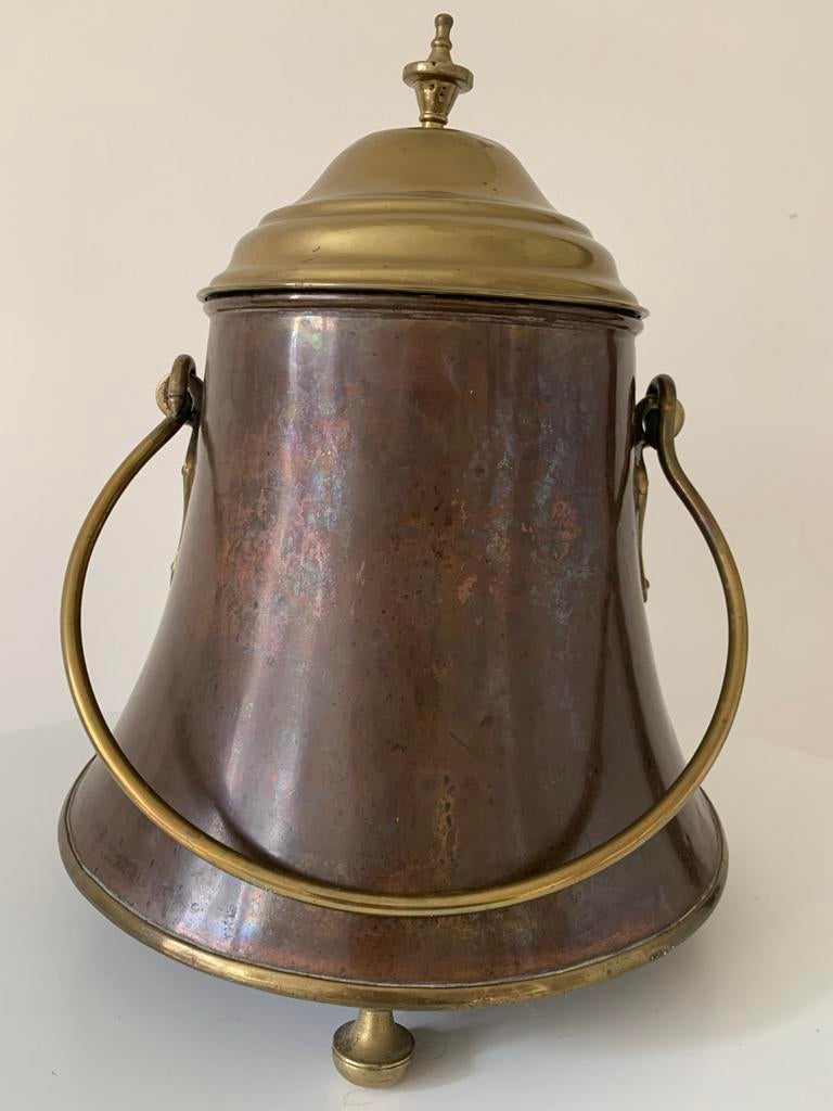 Antieke Koperen Pot met Deksel - 36 cm Hoog, Antiek en Kunst, Antiek | Koper en Brons, Ophalen, Koper