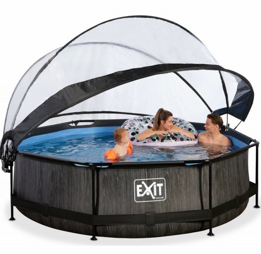 Exit zwembad met overkapping, Ophalen, Gebruikt, 80 tot 120 cm, Rond
