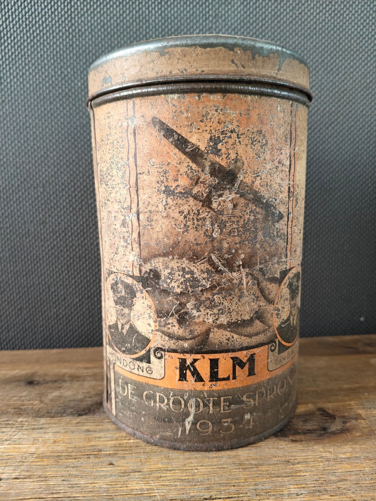 Zeldzaam KLM blik 'De Groote Sprong' uit 1934, Ophalen of Verzenden, Gebruikt