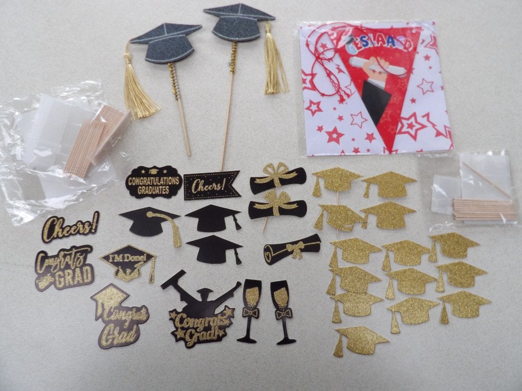 nieuw pakket Geslaagd taart of cupcake toppers, Hobby en Vrije tijd, Taarten en Cupcakes maken, Ophalen of Verzenden, Nieuw, Taarten of Cupcakes