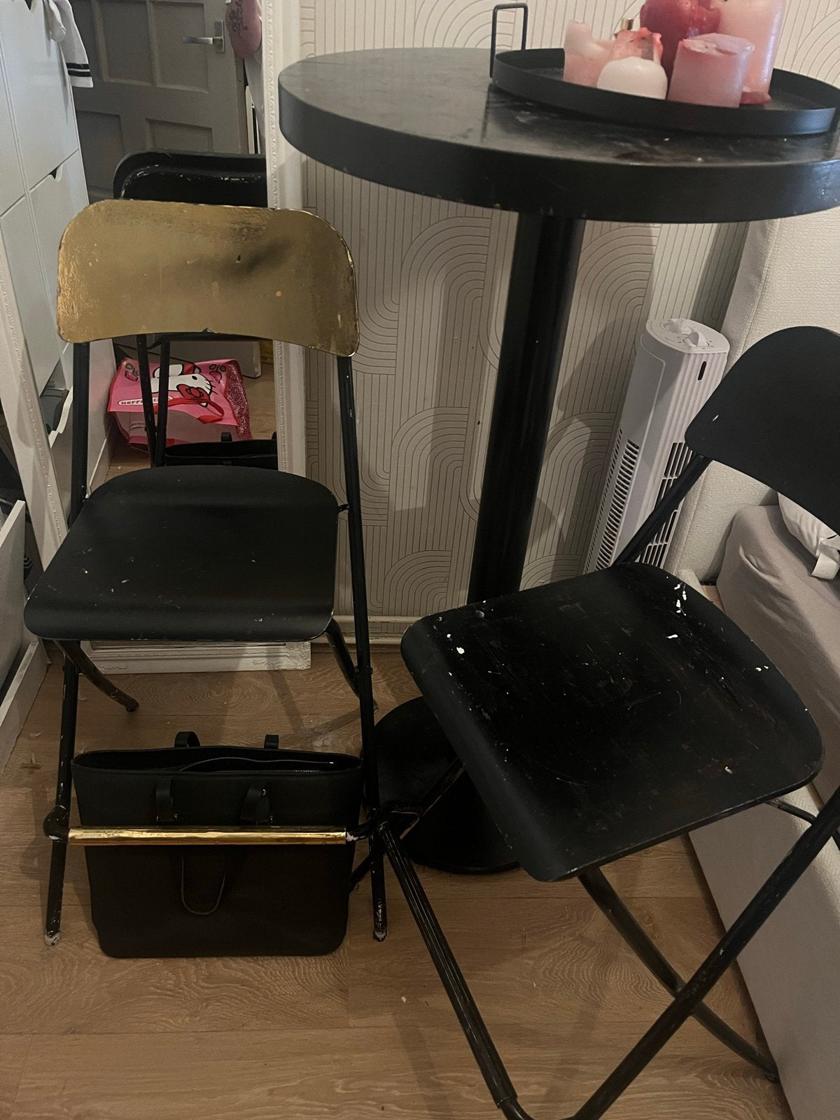 KOOPJE: BARTAFEL INCL 2 KRUKKEN NU €40, Ophalen, Gebruikt, 90 cm of meer, Hout
