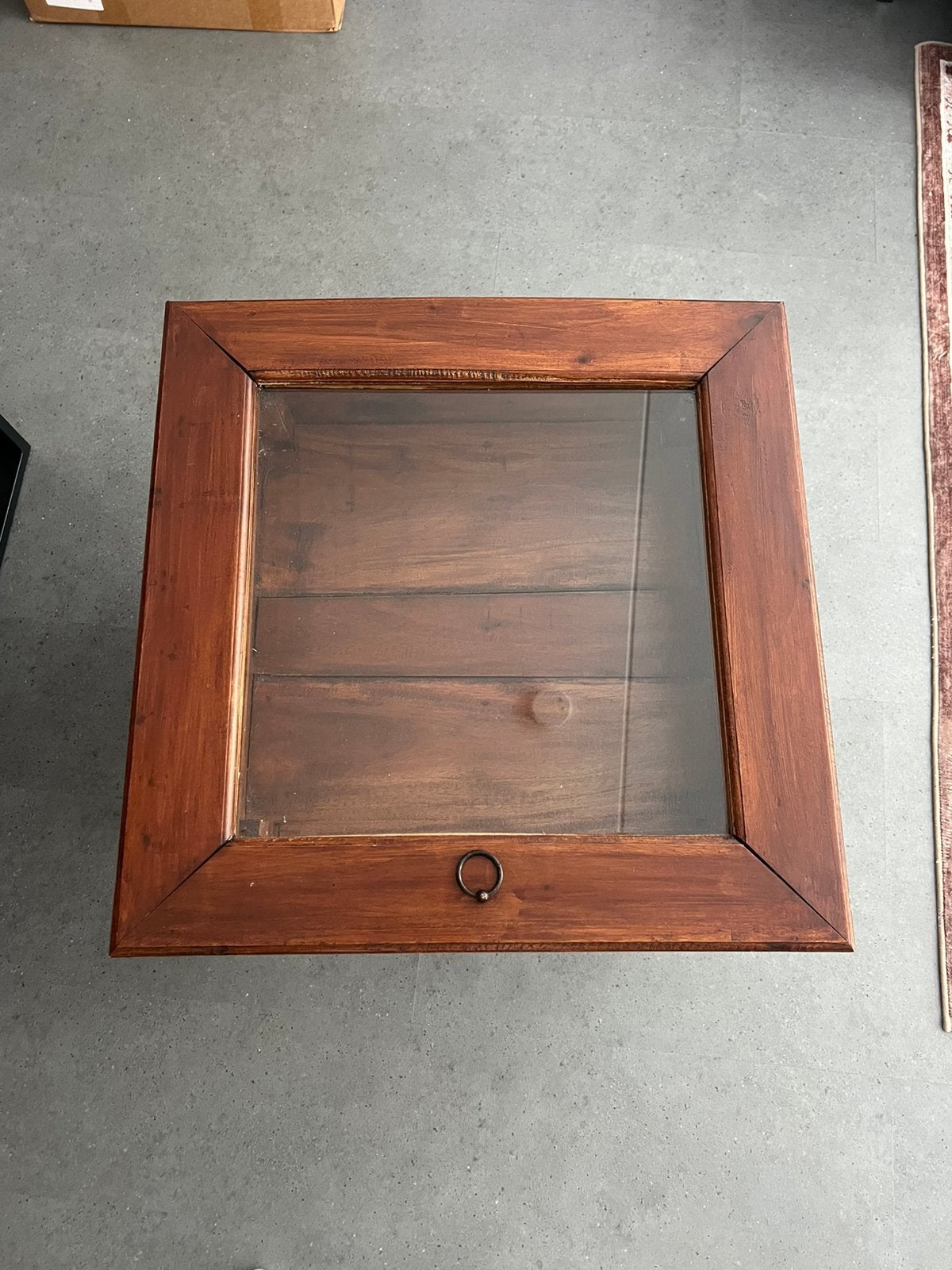 Antieke bijzettafel, Minder dan 55 cm, Gebruikt, Vierkant, Hout