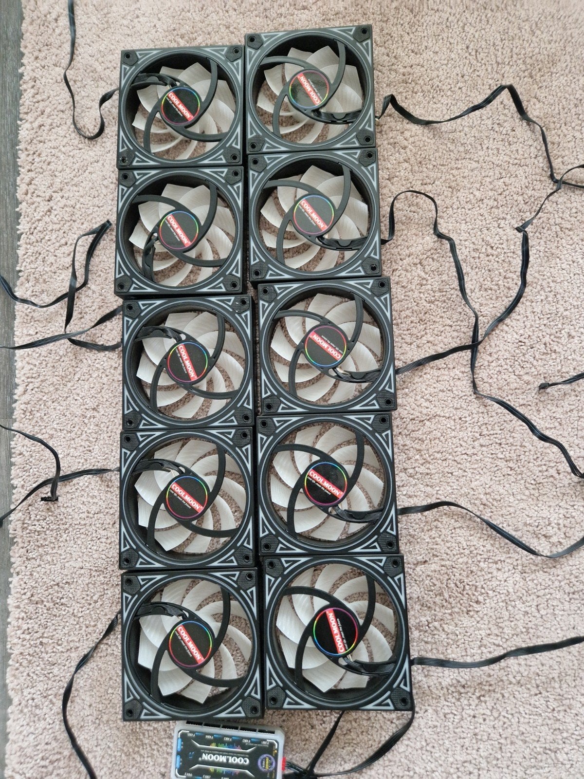 RGB PC Ventilator Set met Afstandsbediening (10 stuks), Ophalen of Verzenden, Zo goed als nieuw