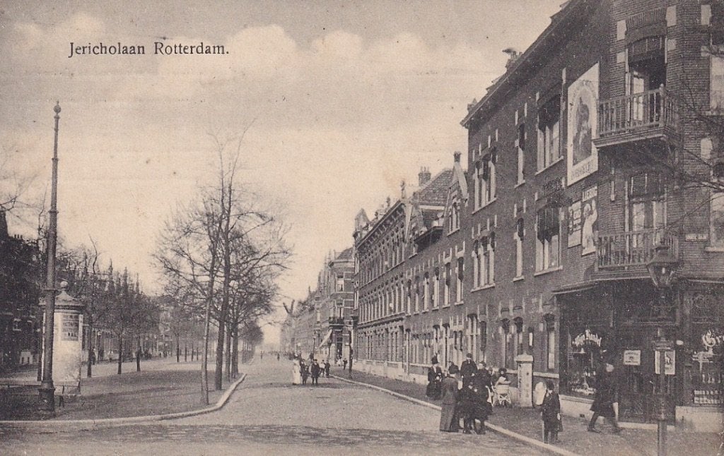757T Rotterdam Kralingen Jericholaan vanaf Oudedijk, Ophalen of Verzenden, Voor 1920, Gelopen, Zuid-Holland