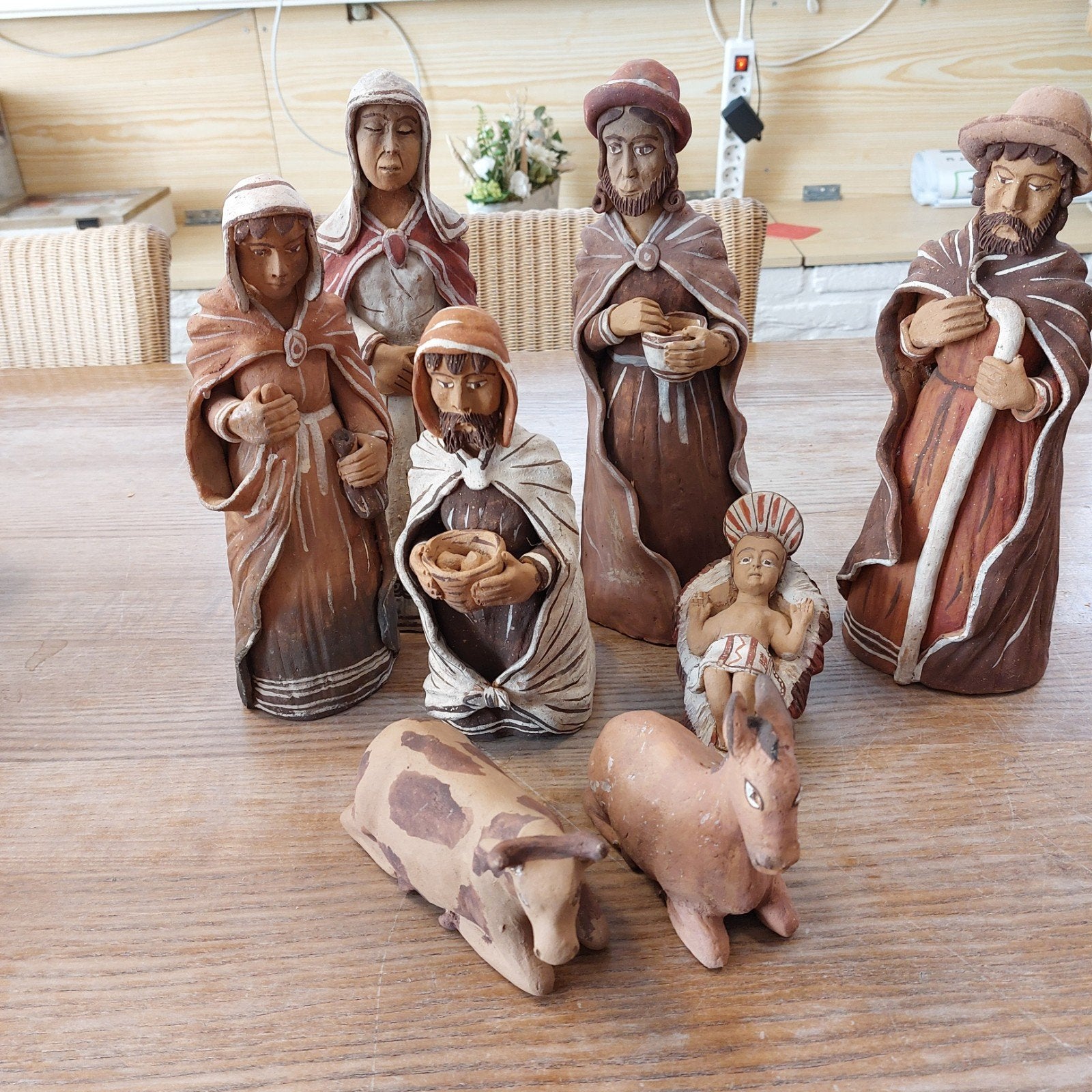 Handgemaakte Kerststal Beelden Set - Peru, Ophalen of Verzenden