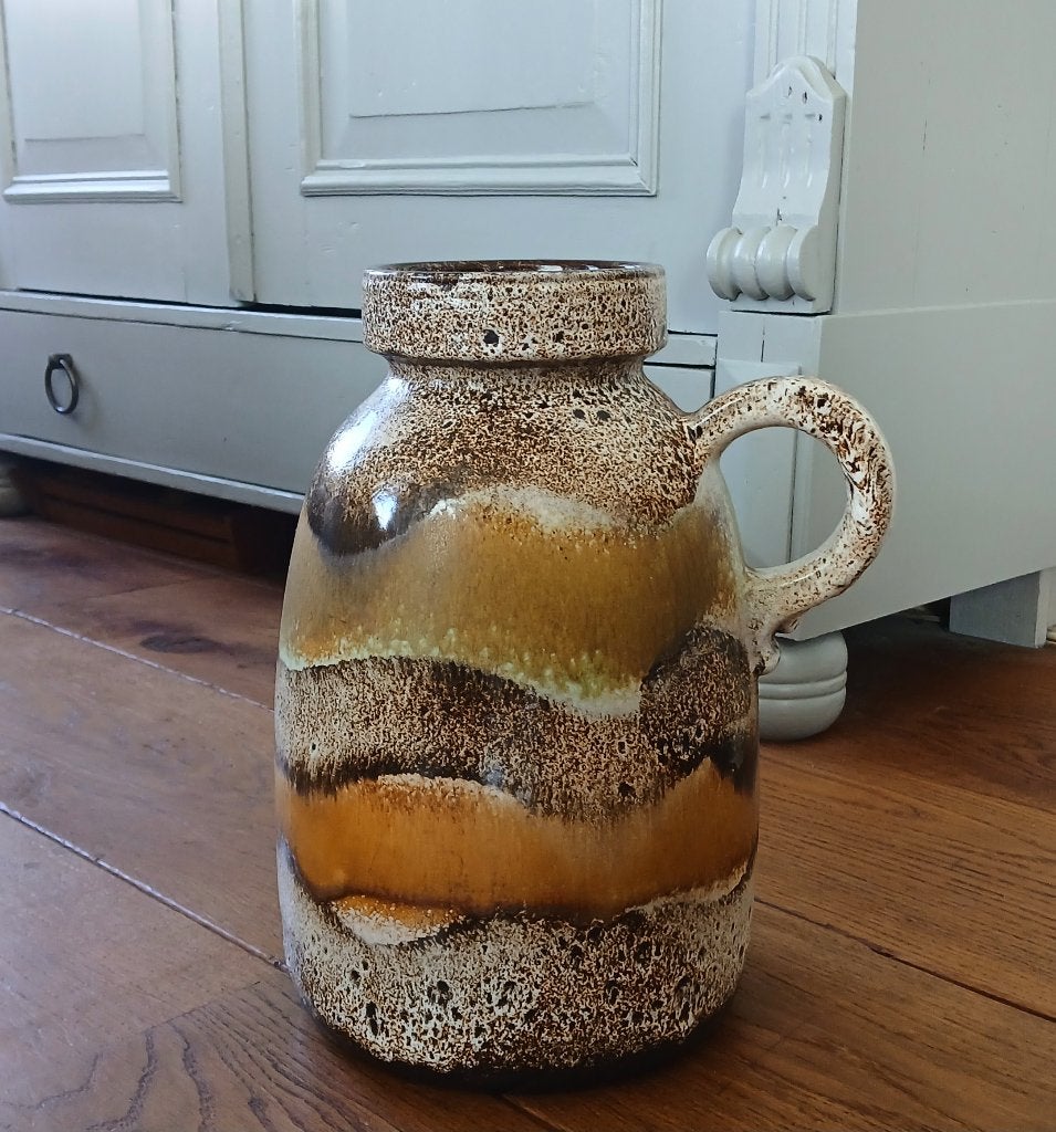 Vintage Scheurich W-Germany fat lava keramieken vloervaas -, Ophalen, 32 cm, Meerkleurig, Zo goed als nieuw