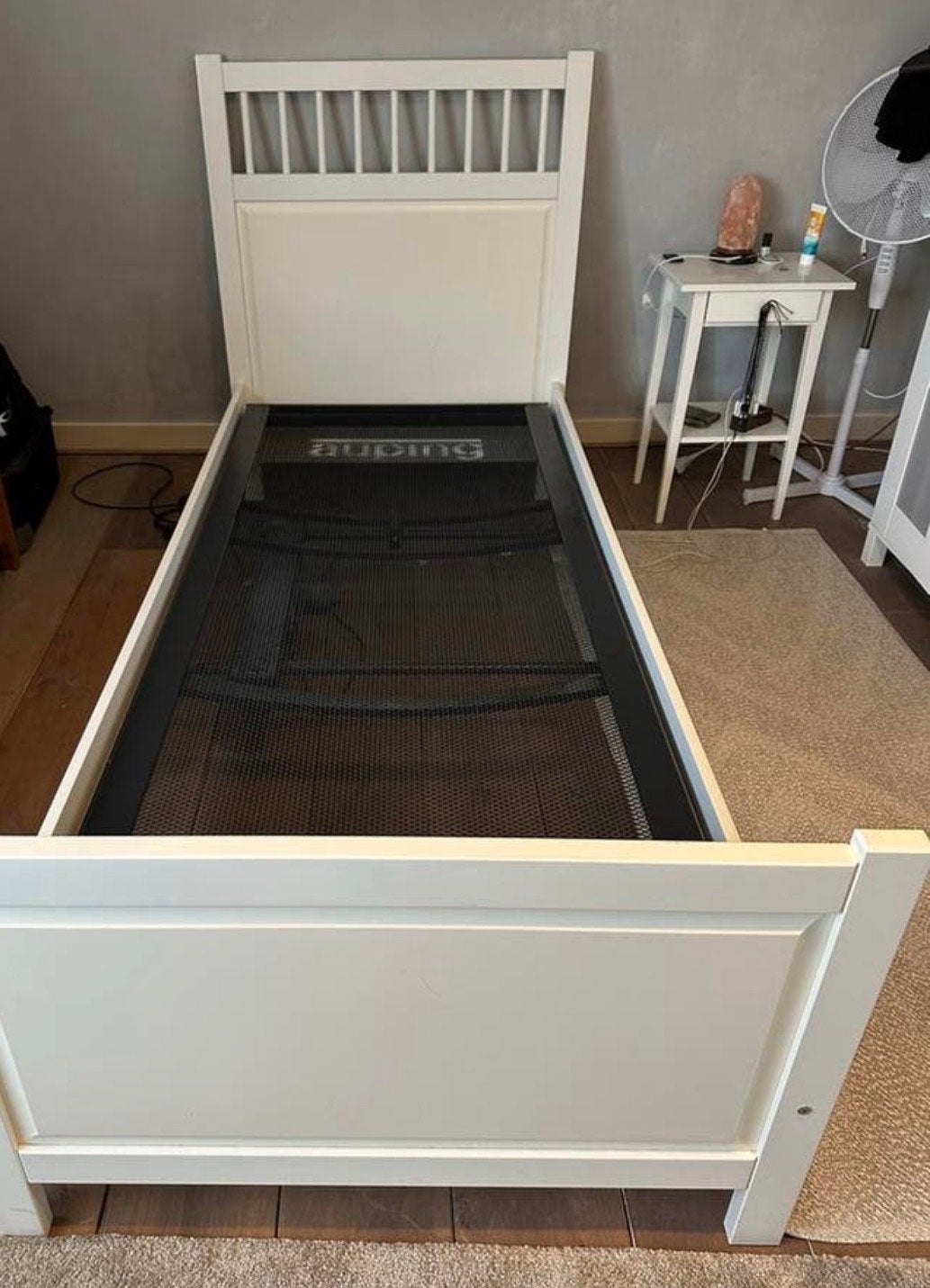 Ikea Hemnes eenpersoonsbed met lattenbodem, Huis en Inrichting, Slaapkamer | Bedden, Ophalen, 90 cm, Wit, Zo goed als nieuw