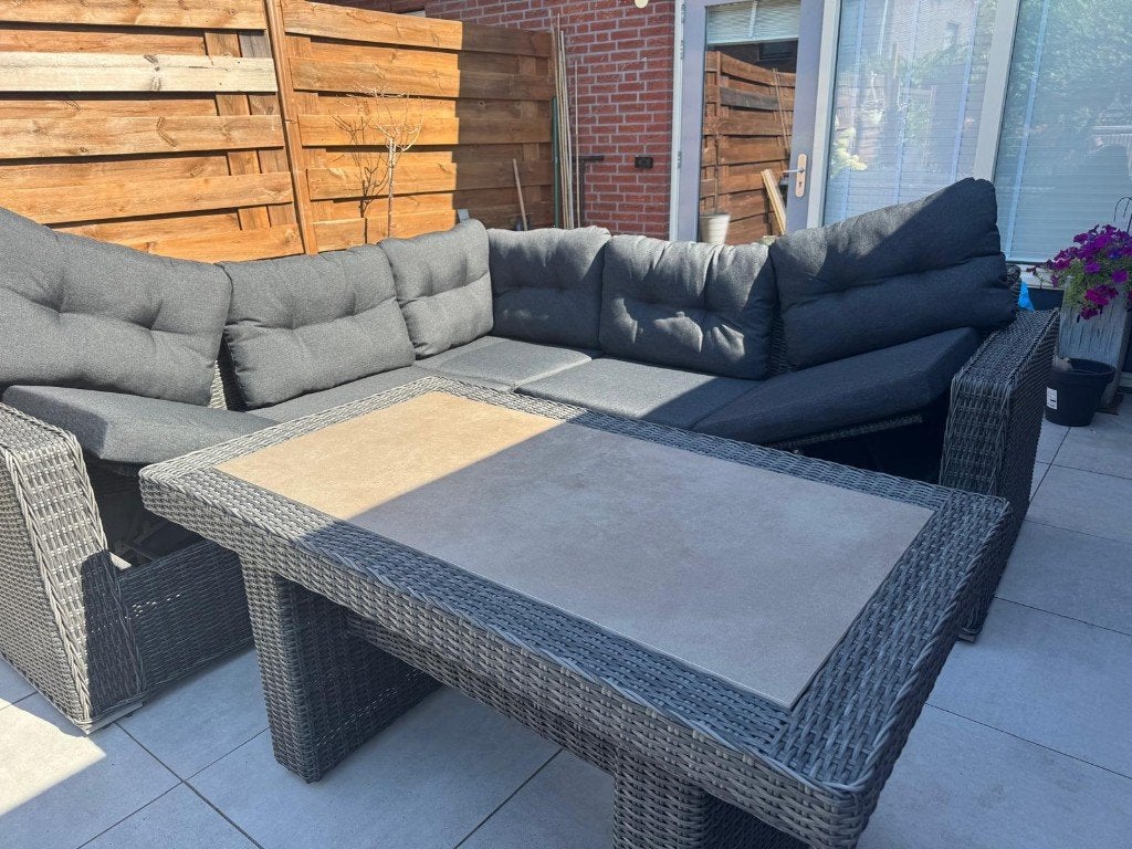 prachtige Own Living lounge hoekset in Falcon Grey., Ophalen of Verzenden, Nieuw, Overige materialen, Loungeset
