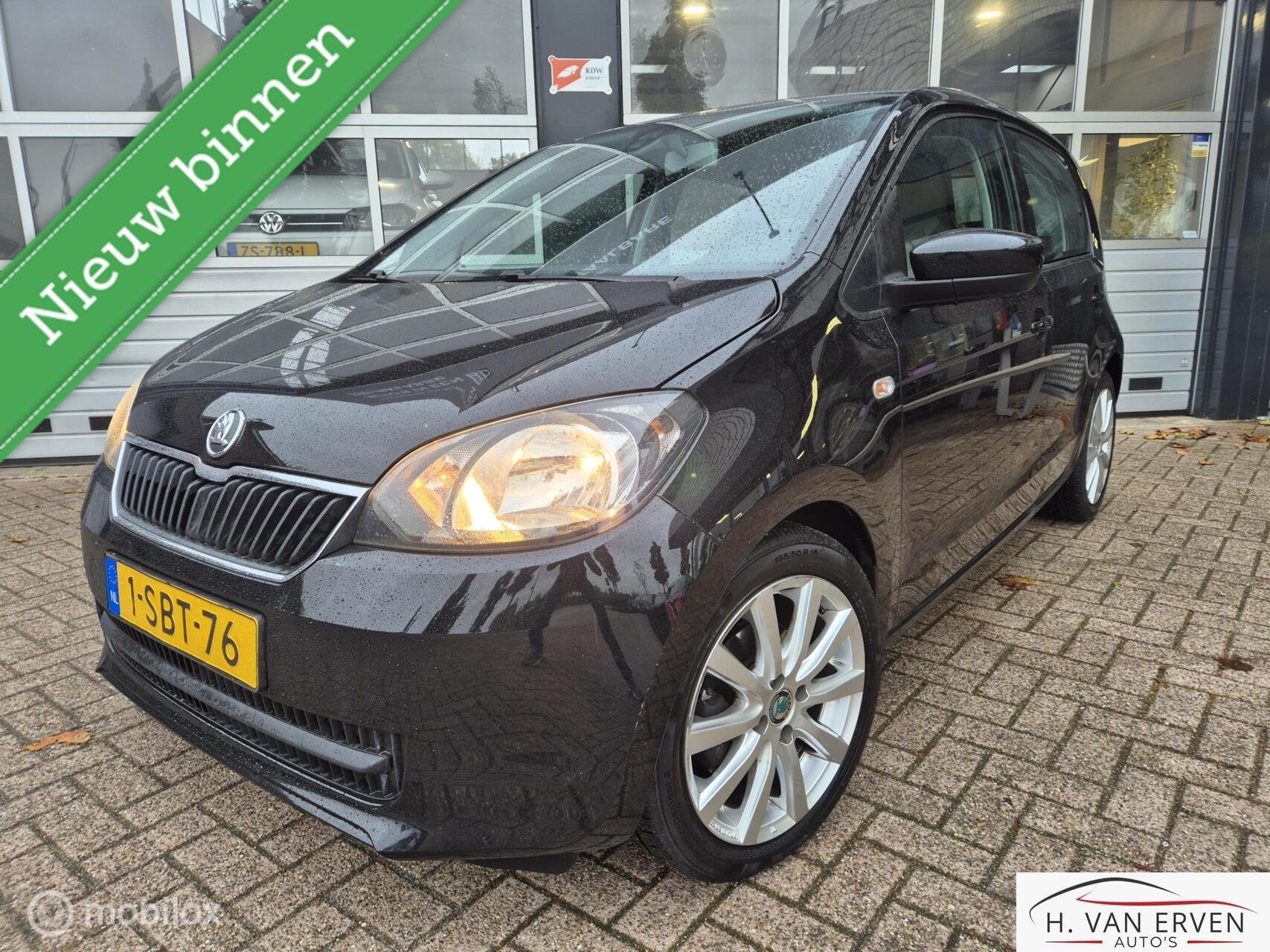Skoda Citigo 1.0 Sprint 1E EIGENAAR AIRCO CRUISE NAP 16" LMV, Voorwielaandrijving, 840 kg, 60 pk, Zwart