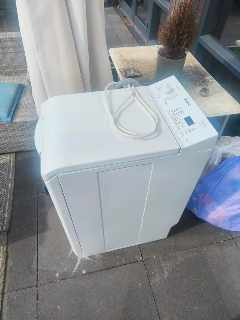 AEG bovenlader wasmachine gratis ophalen. Werkt niet., Witgoed en Apparatuur, 4 tot 6 kg, Ophalen, 1200 tot 1600 toeren, 85 tot 90 cm