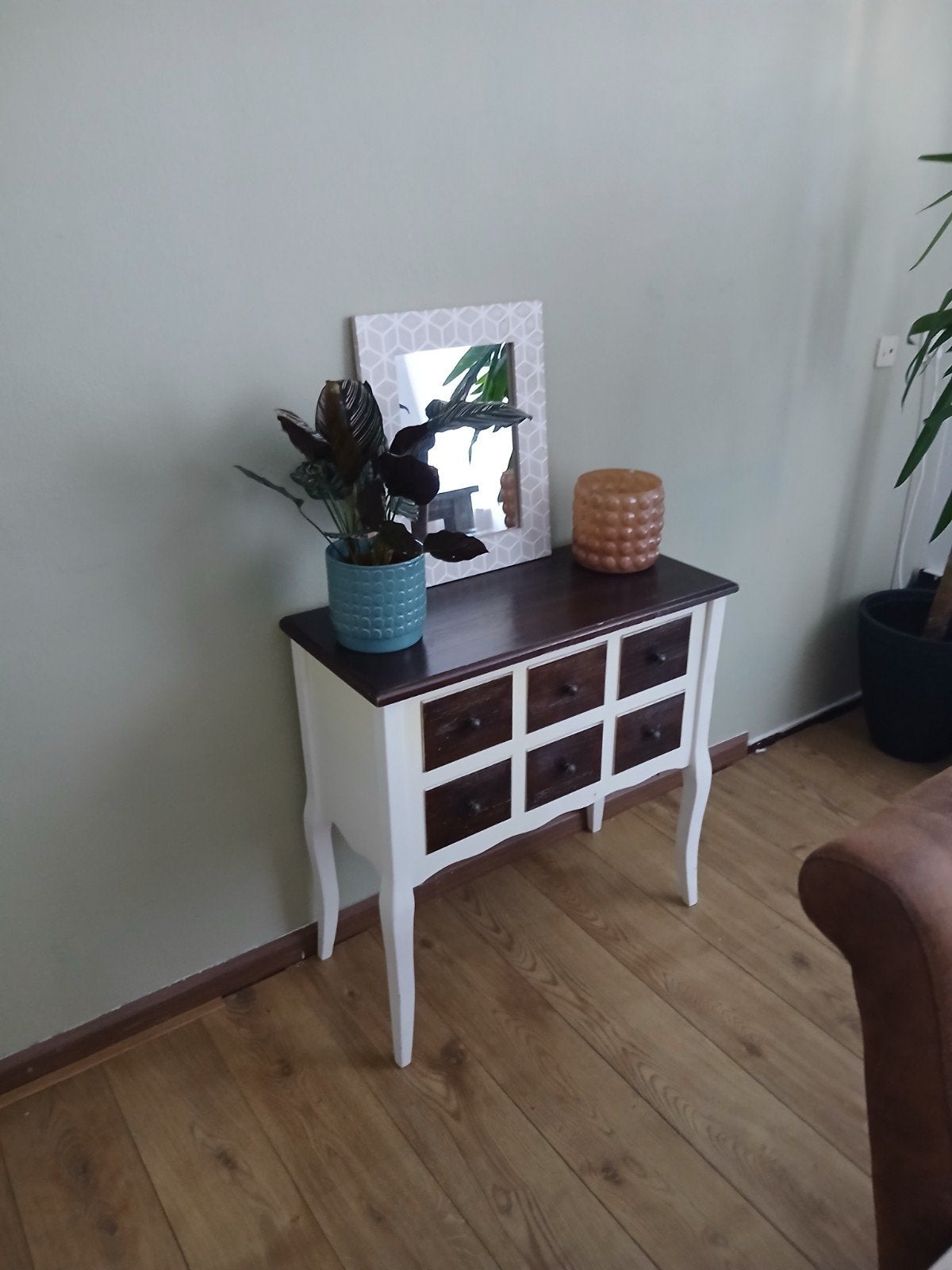 Sidetable/kaptafel met 6 lades - Landelijke stijl, Ophalen, Gebruikt, 60 cm of meer, Rechthoekig