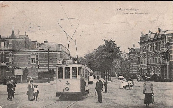 s'Gravenhage Laan van Meerdervoort 1913 tramlijn 7, Verzenden, Voor 1920, Gelopen, Zuid-Holland