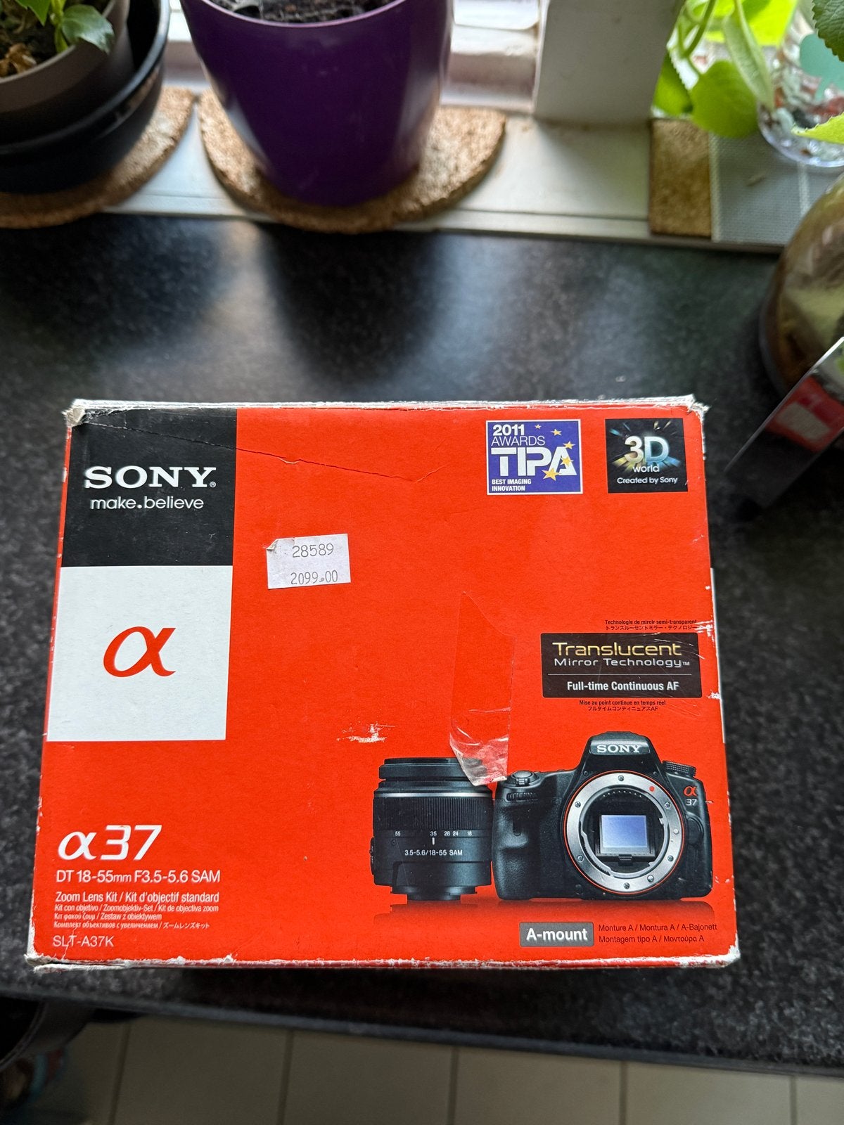Sony SLT-A37 met 18-55mm lens en 50mm f/1.4 lens, Audio, Tv en Foto, Gebruikt, Spiegelreflex, Beeldstabilisatie, Ophalen of Verzenden