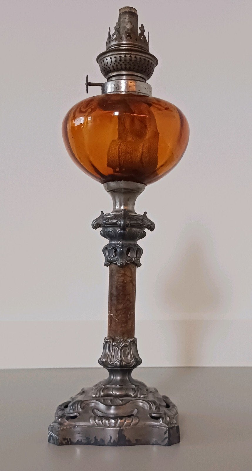 antieke Franse olielamp, Ophalen of Verzenden