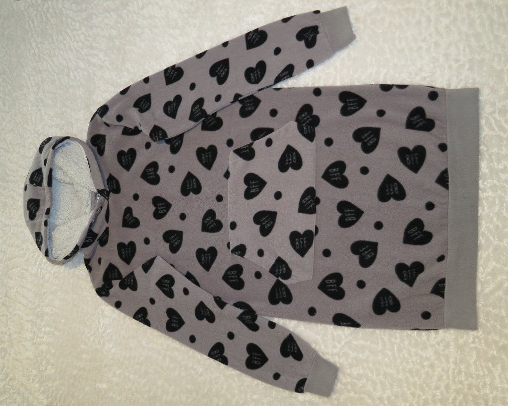 Lange grijze fleece hoodie – maat 158-164, Ophalen of Verzenden, Gebruikt, Meisje, Trui of Vest