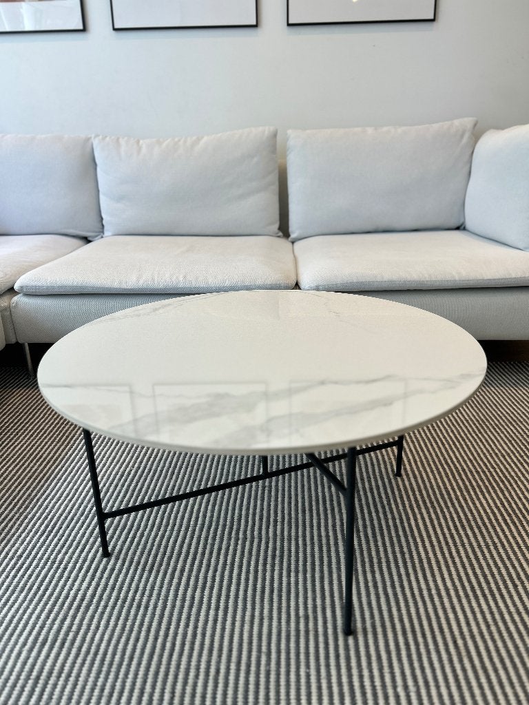 Marble Look Round Coffee Table, Ophalen, 50 tot 100 cm, Overige materialen, Rond