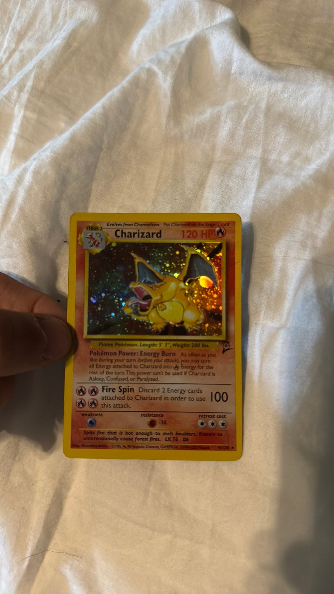 Charizard 4/130 holo, Verzenden, Gebruikt, Losse kaart