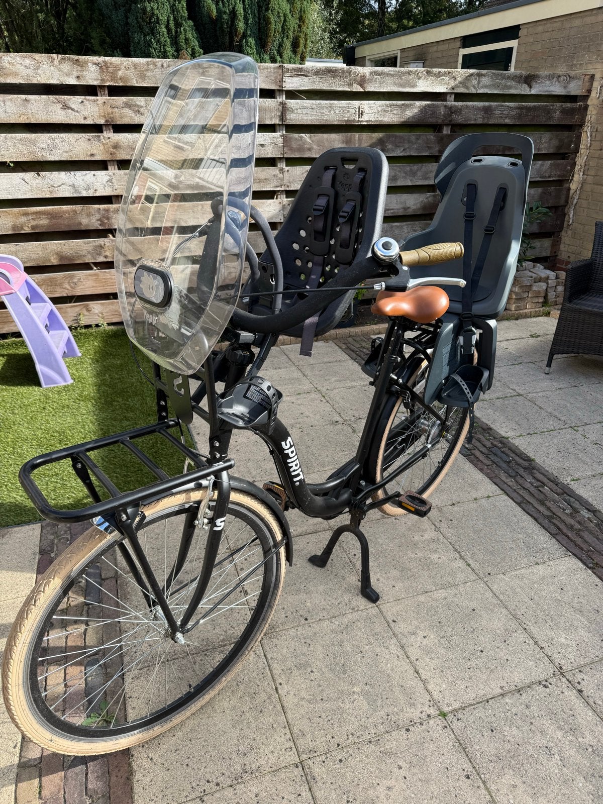 Spirit fiets met Yepp voor- en achterzitje, Ophalen, Zo goed als nieuw, Overige merken, Versnellingen