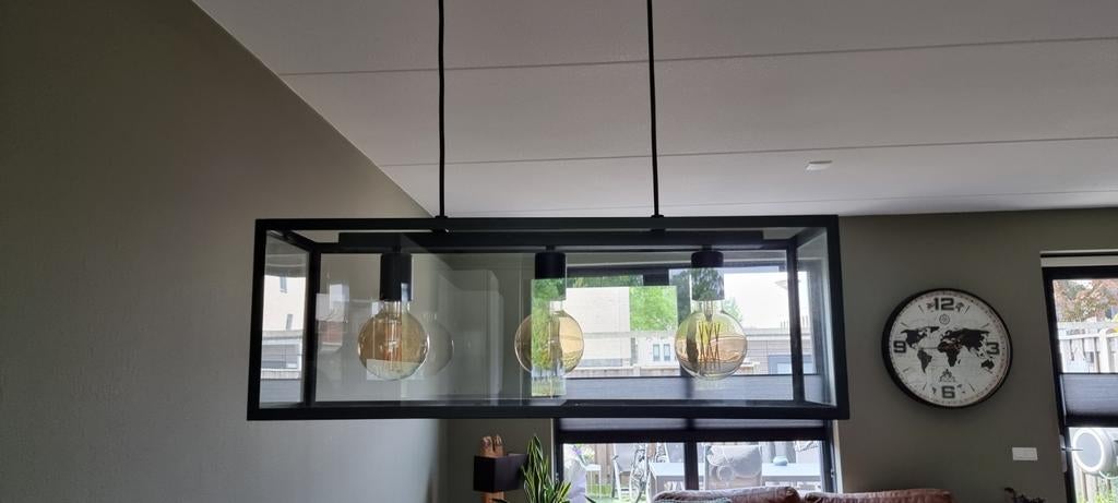 Moderne hanglamp met 3 Edison LED lampen, Huis en Inrichting, Lampen | Hanglampen, Modern, Industrieel, Ophalen of Verzenden, Zo goed als nieuw