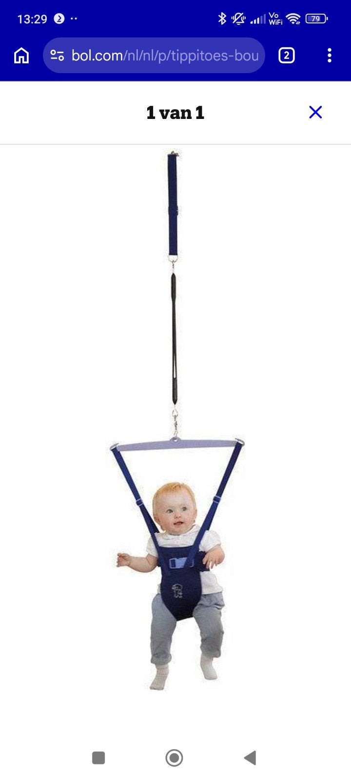 Tippitoes Bouncer Blauw - Deurspringer voor Baby's, Ophalen, Gebruikt, Overige typen