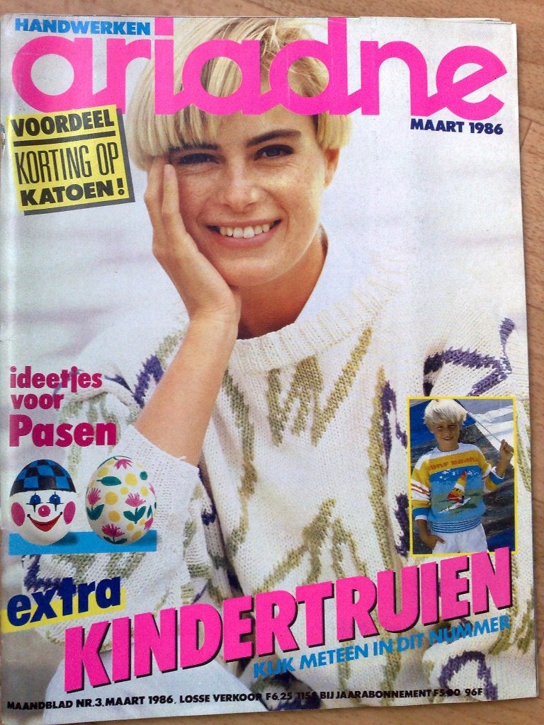 Ariadne maart nr. 3 / 1986 , extra kindertruien, Verzenden, Zo goed als nieuw, Breien of Haken, Patroon of Boek