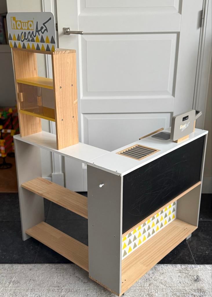 Howa Houten Speelgoed Winkel met Kassa en Accessoires, Ophalen, Gebruikt, Jongen of Meisje