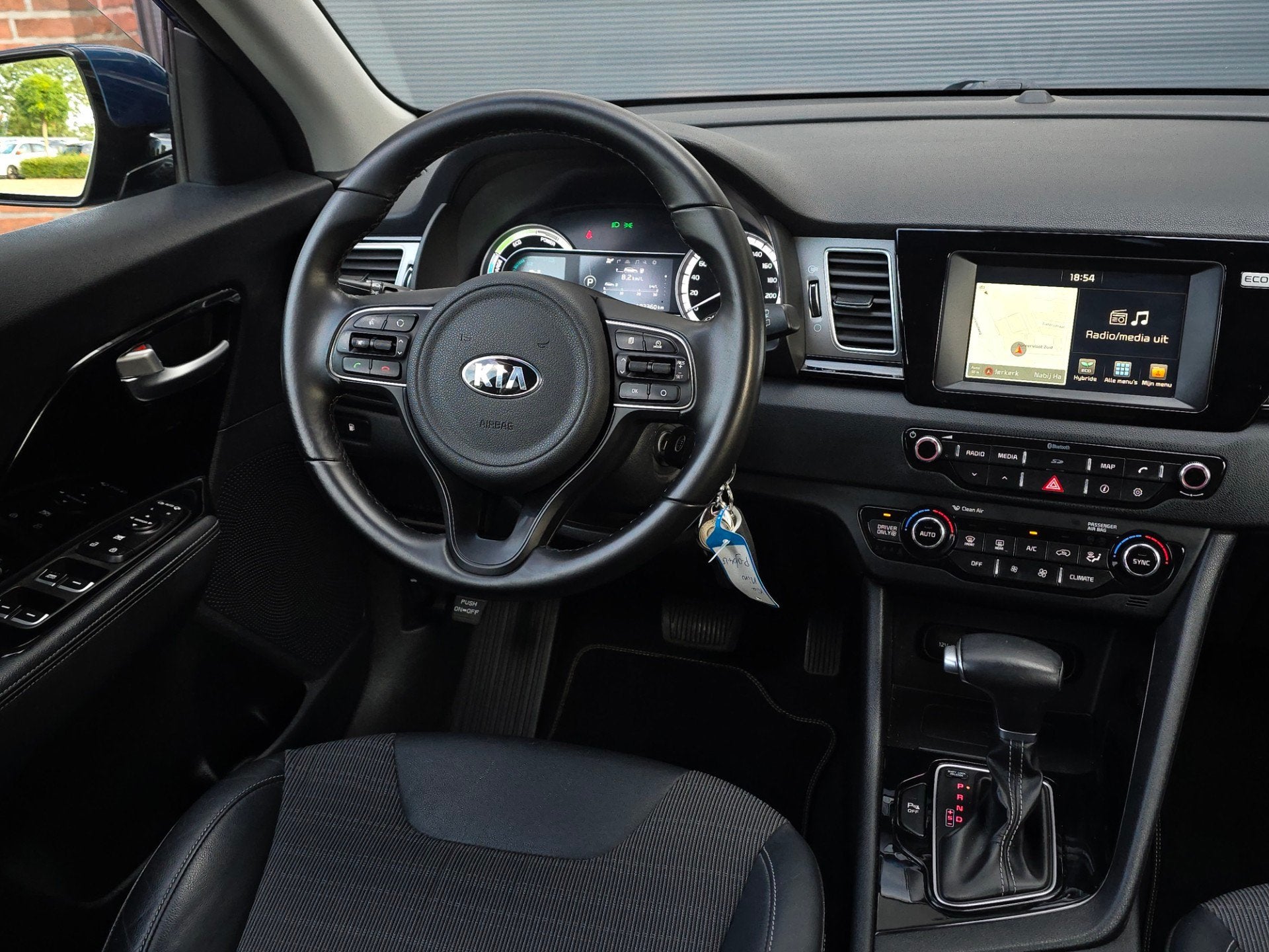 Kia Niro 1.6 GDi Hybrid First Edition Apk |Navi |Camera, Auto's, Kia, Gebruikt, Euro 6, Blauw, Leder en Stof