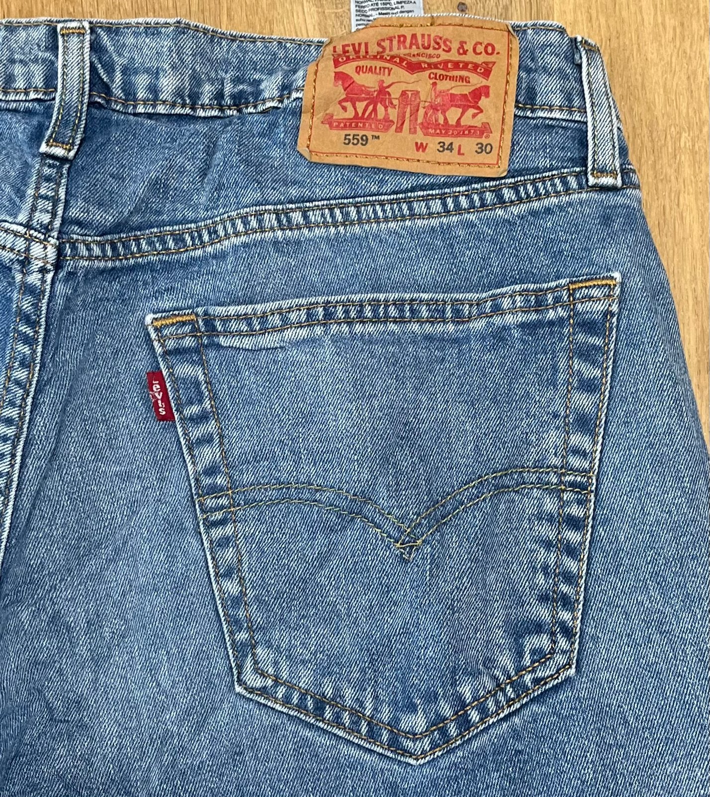 Levi’s 559 relaxed straight jeans blauw - Maat W34 L30, Ophalen of Verzenden, Zo goed als nieuw, Blauw, W33 - W34 (confectie 48/50)