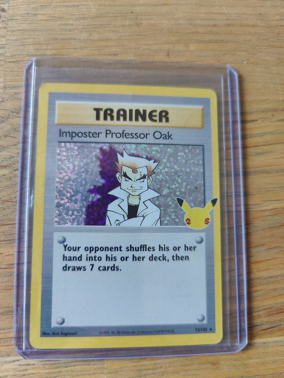 Pokémon Kaart: Imposter Professor Oak (Foil) 25th Cele, Ophalen, Zo goed als nieuw, Losse kaart, Foil