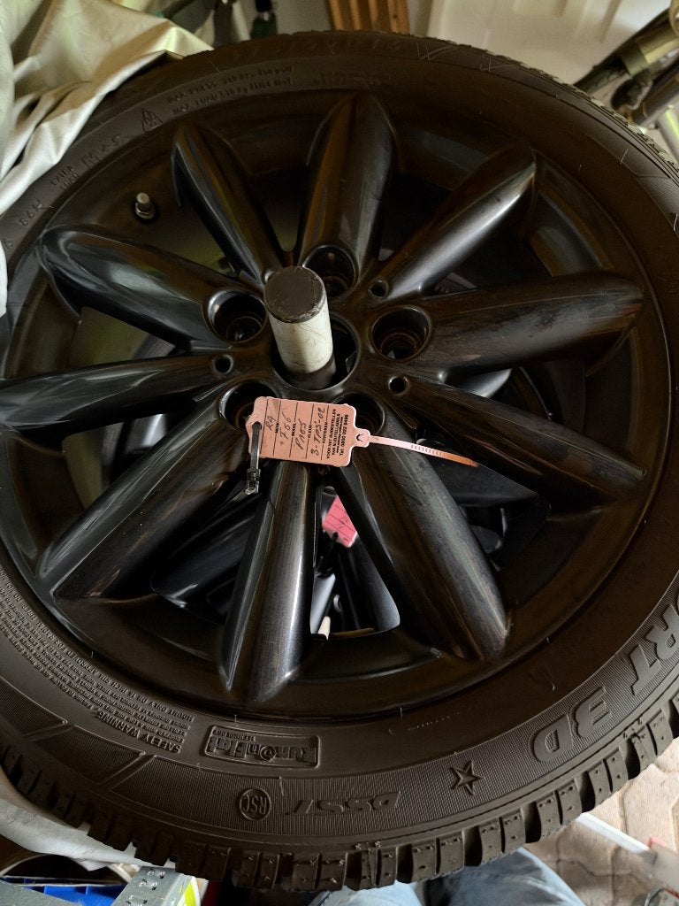 Winterbanden mini op zwarte velg 175/60 R16, Ophalen, Gebruikt, 16 inch, 175 mm
