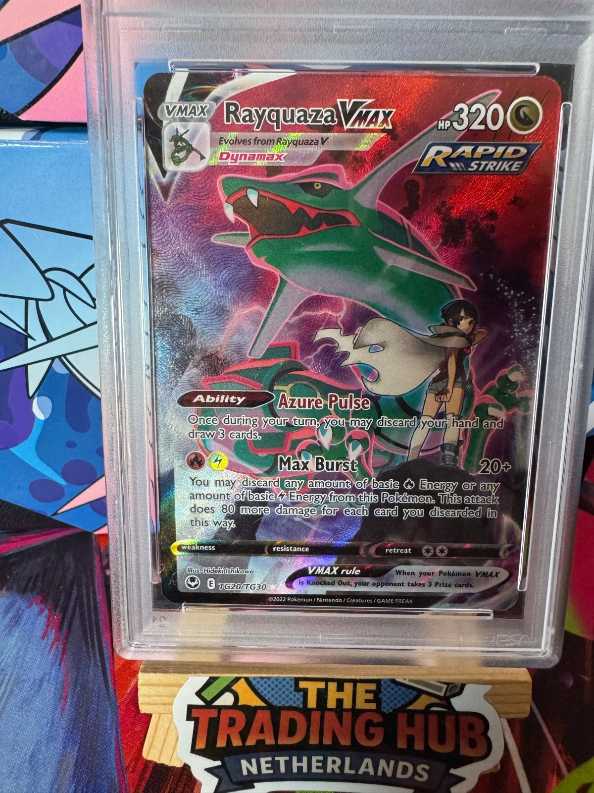 Rayquaza VMax TG20 PSA 10 Gem Mint - Silver Tempest, Verzenden, Zo goed als nieuw, Losse kaart, Foil