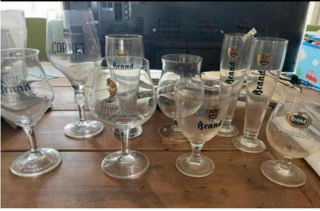 Merk Bierglazen of 6 st. Glazen grote Amuse / IJscoupe 's ., Ophalen of Verzenden, Zo goed als nieuw, Bierglas