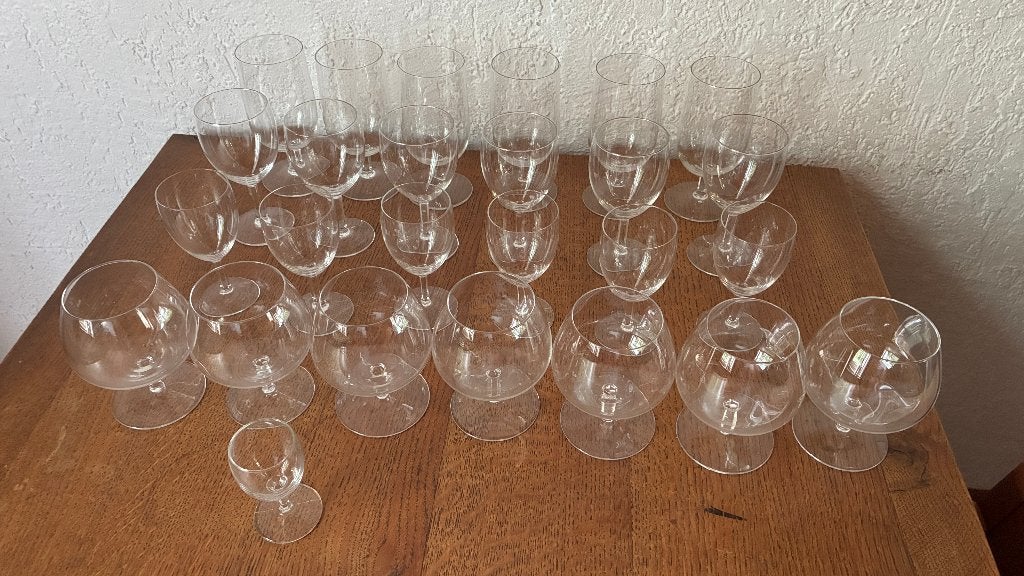 Vintage kristallen glazen glasset - zeskantig pootje, Ophalen