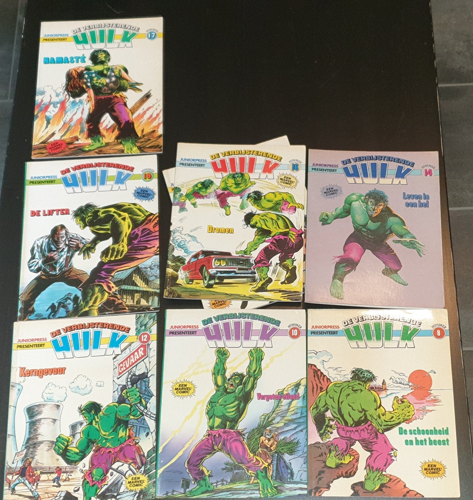 De Verbijsterende Hulk Juniorpress - 7 stripboeken, Boeken, Meerdere stripboeken, Ophalen of Verzenden, Gelezen, Stan Lee