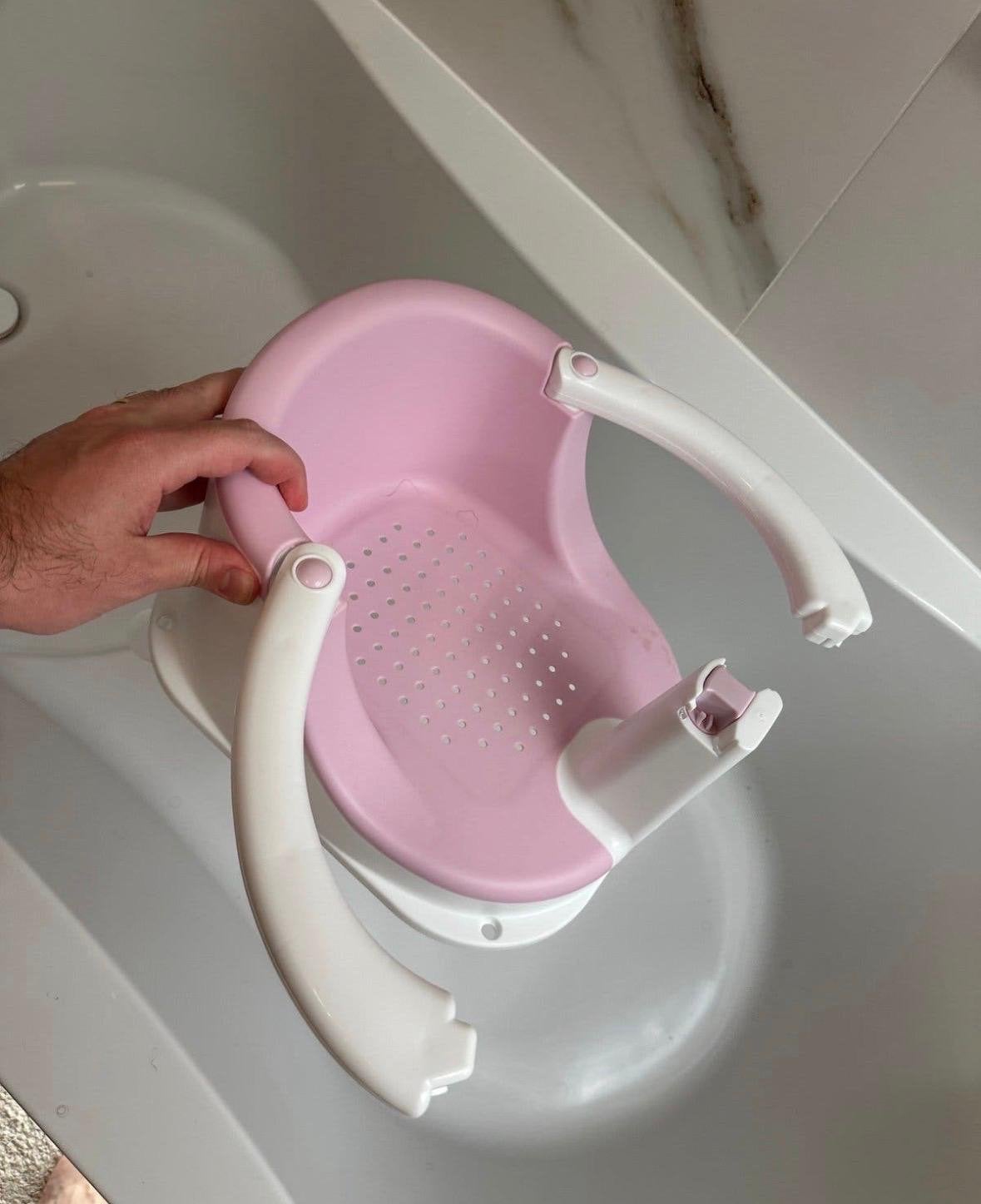 Roze baby badzitje voor in bad, Overige merken, Gebruikt, Ophalen of Verzenden, Badzitje of Badring