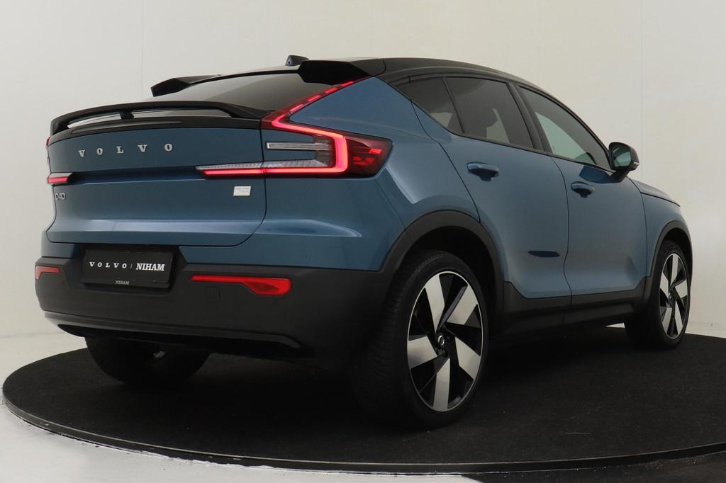 Volvo C40 RECHARGE TWIN INTRO EDITION 78 kWh *FULL OPTIONS!*, Auto's, Volvo, 12 maanden, 444 km, Blauw, Leder en Stof
