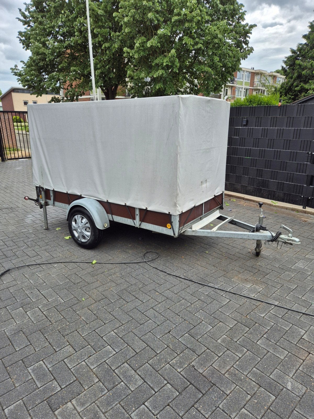 Aanhanger met huif en dik zeil - 250x130 cm, Ophalen of Verzenden, Gebruikt