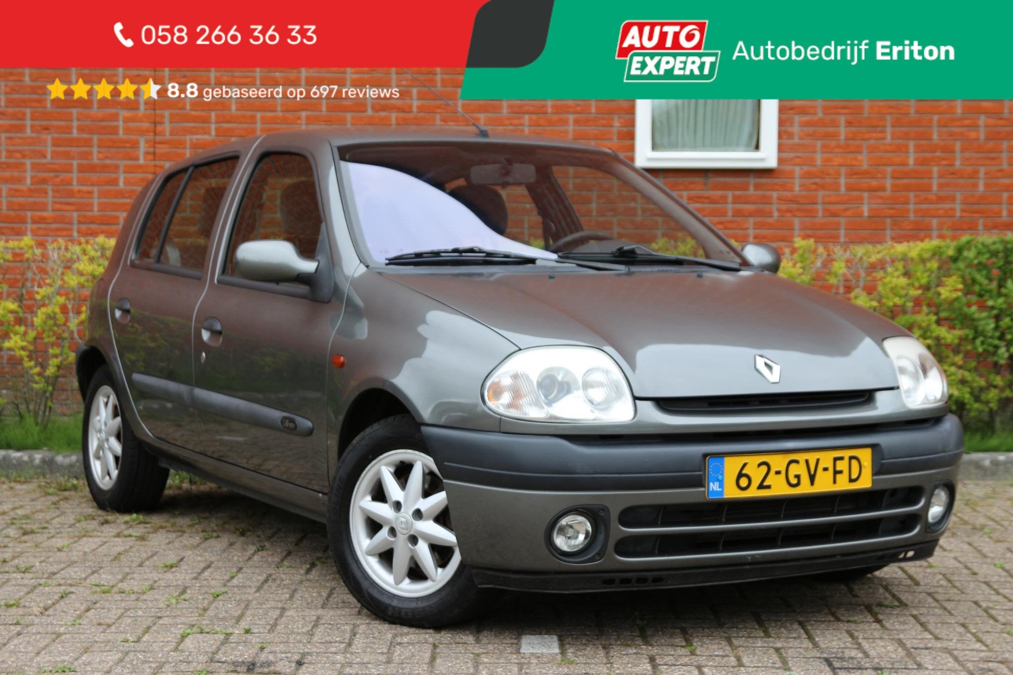 Renault Clio 1.6-16V RXE | NL-auto | 5 deuren | Airco | Elek, Auto's, Voorwielaandrijving, Zwart, 4 cilinders, 990 kg